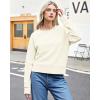 imageStelle Cropped Sweatshirts for Women Cotton Raglan Sleeve Crop Tops Crewneck Pullover Sweat ShirtsAoff White