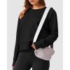 imageStelle Cropped Sweatshirts for Women Cotton Raglan Sleeve Crop Tops Crewneck Pullover Sweat ShirtsBlack