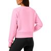 imageStelle Cropped Sweatshirts for Women Cotton Raglan Sleeve Crop Tops Crewneck Pullover Sweat ShirtsBubblegum