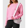imageStelle Cropped Sweatshirts for Women Cotton Raglan Sleeve Crop Tops Crewneck Pullover Sweat ShirtsBubblegum