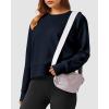 imageStelle Cropped Sweatshirts for Women Cotton Raglan Sleeve Crop Tops Crewneck Pullover Sweat ShirtsNavy
