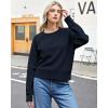 imageStelle Cropped Sweatshirts for Women Cotton Raglan Sleeve Crop Tops Crewneck Pullover Sweat ShirtsNavy