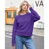imageStelle Cropped Sweatshirts for Women Cotton Raglan Sleeve Crop Tops Crewneck Pullover Sweat ShirtsPurple