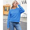 imageStelle Cropped Sweatshirts for Women Cotton Raglan Sleeve Crop Tops Crewneck Pullover Sweat ShirtsVibrant Blue