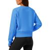 imageStelle Cropped Sweatshirts for Women Cotton Raglan Sleeve Crop Tops Crewneck Pullover Sweat ShirtsVibrant Blue