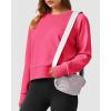 imageStelle Cropped Sweatshirts for Women Cotton Raglan Sleeve Crop Tops Crewneck Pullover Sweat ShirtsWatermelon Sugar