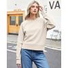 imageStelle Cropped Sweatshirts for Women Cotton Raglan Sleeve Crop Tops Crewneck Pullover Sweat ShirtsWhite Beige