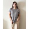 imageStelle Women T Shirts Crew Neck Short Sleeve Shirts Soft Summer Classic Fit TeesGrey