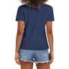 imageStelle Women T Shirts Crew Neck Short Sleeve Shirts Soft Summer Classic Fit TeesNavy