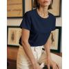 imageStelle Women T Shirts Crew Neck Short Sleeve Shirts Soft Summer Classic Fit TeesNavy