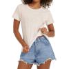imageStelle Women T Shirts Crew Neck Short Sleeve Shirts Soft Summer Classic Fit TeesOat Milk
