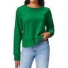 imageStelle Cropped Sweatshirts for Women Cotton Raglan Sleeve Crop Tops Crewneck Pullover Sweat ShirtsKelly Green
