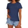 imageStelle Women T Shirts Crew Neck Short Sleeve Shirts Soft Summer Classic Fit TeesNavy