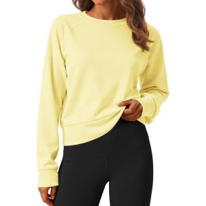 imageStelle Cropped Sweatshirts for Women Cotton Raglan Sleeve Crop Tops Crewneck Pullover Sweat ShirtsApina Colada