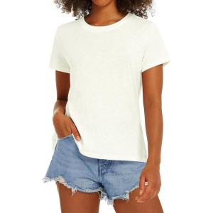 imageStelle Women T Shirts Crew Neck Short Sleeve Shirts Soft Summer Classic Fit TeesCreme
