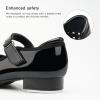 imageStelle Tap Shoes for Girls Boys Patent Leather Detachable Bow Dance ShoesToddlerLittle KidBig KidBlack