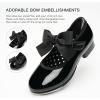 imageStelle Tap Shoes for Girls Boys Patent Leather Detachable Bow Dance ShoesToddlerLittle KidBig KidBlack