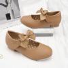 imageStelle Tap Shoes for Girls Boys Patent Leather Detachable Bow Dance ShoesToddlerLittle KidBig KidTan