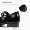 imageStelle Girls Tap Shoes Toddler Dance Shoes PU Leather Easy StrapToddlerLittle KidBig KidBlack