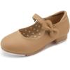 imageStelle Girls Tap Shoes Toddler Dance Shoes PU Leather Easy StrapToddlerLittle KidBig KidTan