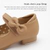 imageStelle Girls Tap Shoes Toddler Dance Shoes PU Leather Easy StrapToddlerLittle KidBig KidTan