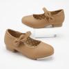 imageStelle Girls Tap Shoes Toddler Dance Shoes PU Leather Easy StrapToddlerLittle KidBig KidTan