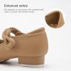 imageStelle Girls Tap Shoes Toddler Dance Shoes PU Leather Easy StrapToddlerLittle KidBig KidTan