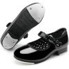 imageStelle Girls Tap Shoes Toddler Dance Shoes PU Leather Easy StrapToddlerLittle KidBig KidBlack