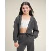 imageStelle Girls Athletic Sweatsuit 2 Pieces Sweatshirts and Pant Long Sleeve Zip Up with Pockets Outfits SetCharcoal