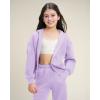 imageStelle Girls Athletic Sweatsuit 2 Pieces Sweatshirts and Pant Long Sleeve Zip Up with Pockets Outfits SetLavender