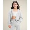 imageStelle Girls Athletic Sweatsuit 2 Pieces Sweatshirts and Pant Long Sleeve Zip Up with Pockets Outfits SetLight Heather Grey