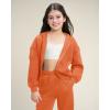 imageStelle Girls Athletic Sweatsuit 2 Pieces Sweatshirts and Pant Long Sleeve Zip Up with Pockets Outfits SetOrange