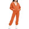 imageStelle Girls Athletic Sweatsuit 2 Pieces Sweatshirts and Pant Long Sleeve Zip Up with Pockets Outfits SetOrange