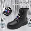imageStelle Kids Boots Toddler Girl Boots DIY Combat Ankle Boots Side ZipperBlack