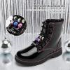 imageStelle Kids Boots Toddler Girl Boots DIY Combat Ankle Boots Side ZipperBlack Pat