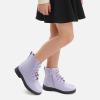 imageStelle Kids Boots Toddler Girl Boots DIY Combat Ankle Boots Side ZipperLilac