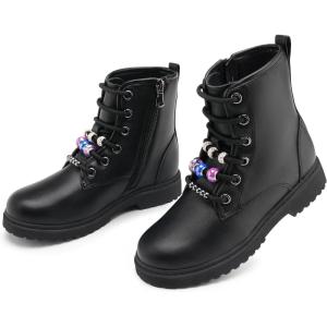 imageStelle Kids Boots Toddler Girl Boots DIY Combat Ankle Boots Side ZipperBlack
