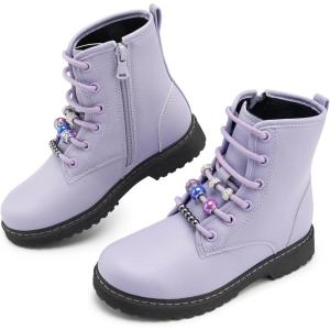 imageStelle Kids Boots Toddler Girl Boots DIY Combat Ankle Boots Side ZipperLilac