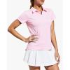 imageStelle Womens V Neck Golf Polo Shirts UPF 50 Short Sleeve Tennis Shirt Collared Workout Tops Quick DryCherry Blossom