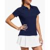 imageStelle Womens V Neck Golf Polo Shirts UPF 50 Short Sleeve Tennis Shirt Collared Workout Tops Quick DryNavy
