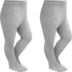 imageStelle Toddler Girls Tights Baby Cable Knit Thick Stockings Cotton Winter Warm Leggings Pantyhose 123 Pack2packgrey