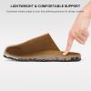 imageStelle Clogs Women Mens Arch Support Suede Soft Cork Footbed Sandals Potato Shoes Slip on Home Slippers NonSlip ComfortCaramel