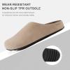 imageStelle Clogs Women Mens Arch Support Suede Soft Cork Footbed Sandals Potato Shoes Slip on Home Slippers NonSlip ComfortTaupe