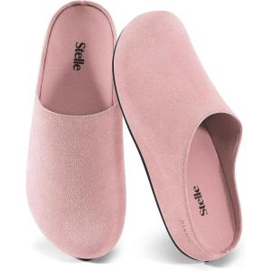 imageStelle Clogs Women Mens Arch Support Suede Soft Cork Footbed Sandals Potato Shoes Slip on Home Slippers NonSlip ComfortRose Clay