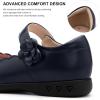 imageStelle Girls School Shoes Mary Jane Uniform Dress Shoes Black Retro Flat Oxford Church Music RecitalsLittleBig KidsNavy