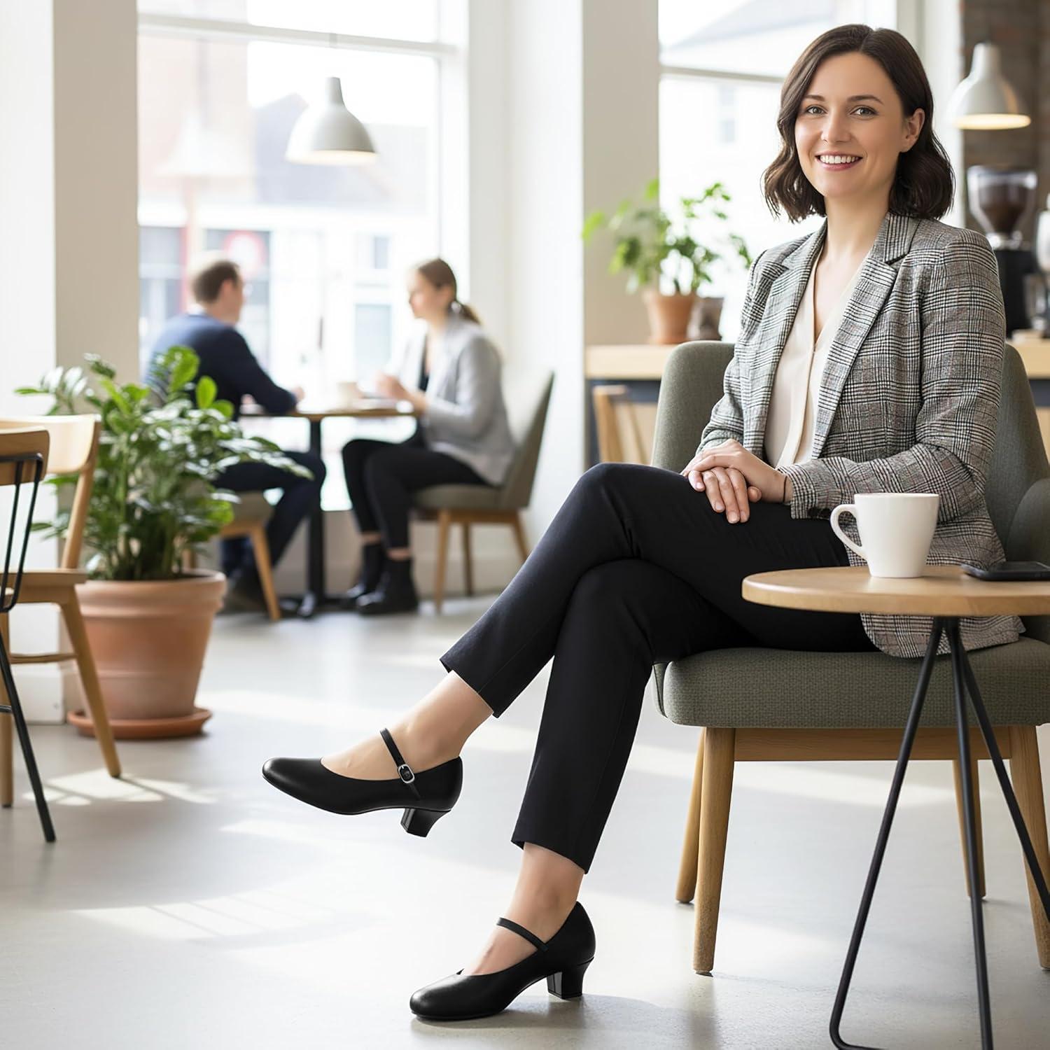 imageStelle 15quot Character Shoes for Women Dance Shoes Stylish Ankle Strap for Ballroom Salsa Tango Flamenco LatinBlack