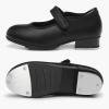 imageStelle Tap Shoes for Girls Toddler PU Tap Dance Shoes for ToddlerLittle KidsBig KidsBlack Matte