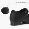 imageStelle Tap Shoes for Girls Toddler PU Tap Dance Shoes for ToddlerLittle KidsBig KidsBlack Matte