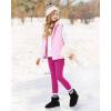 imageStelle Girls Fleece Lined Leggings Youth High Waist Warm Winter Athletic Yoga Pants with Hidden PocketHot Pink
