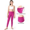 imageStelle Girls Fleece Lined Leggings Youth High Waist Warm Winter Athletic Yoga Pants with Hidden PocketHot Pink